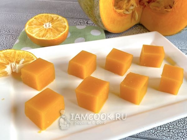 Мармелад из тыквы с желатином и апельсином