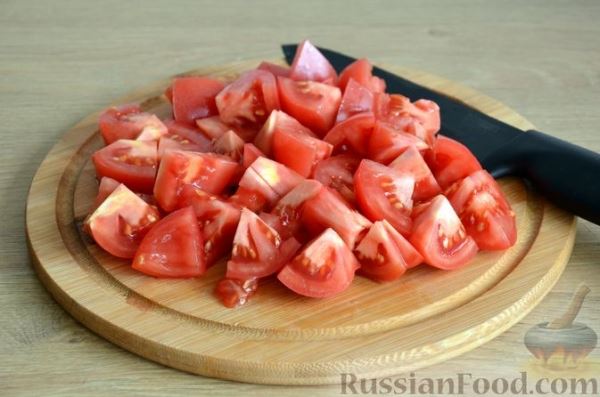 Салат из помидоров и болгарского перца с овсяными хлопьями
