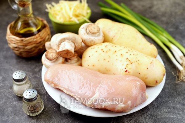 Крошка-картошка с курицей и грибами
